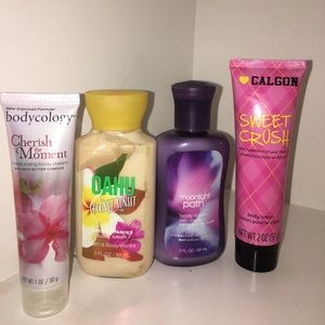 4 bottles of lotion. Mostly full